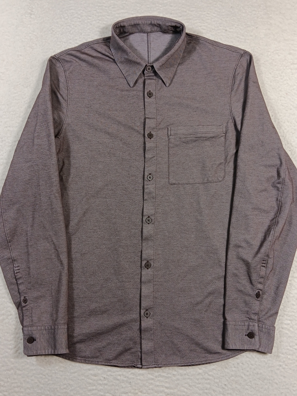 Lululemon Shirt Mens Large Brown Commission Long Sleeve Button Up Performance